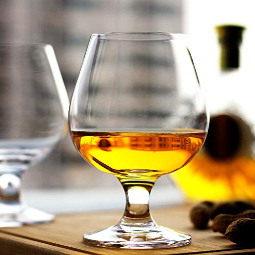image for LUXU Crystal Brandy Snifter,Modern & Unique Stemmed Brandy Glasses,Pre