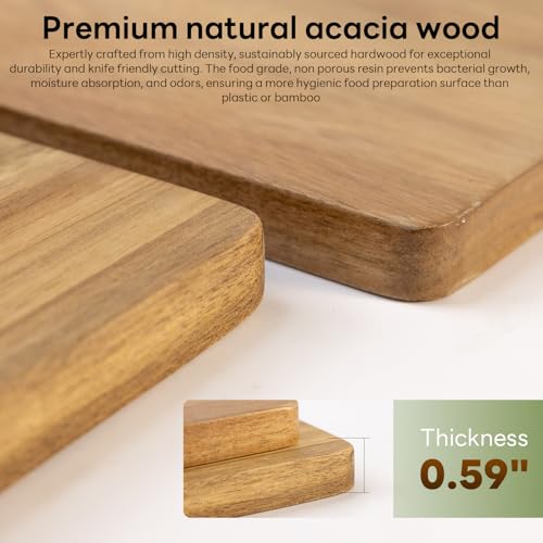 Tabla de cortar rectangular de resina y madera 38 cm miniatura 5