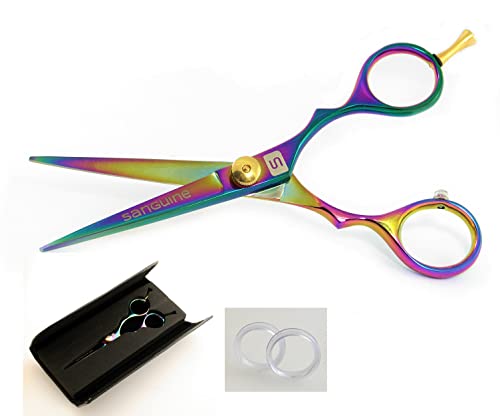 Titanio Arco Iris tijeras de pelo, Peluquería Barber Salon Tijeras 5,5 pulgadas
