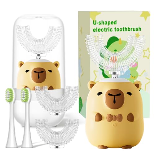 Brosse à dents électrique U enfants étanche nettoyage 360 avec 4 têtes