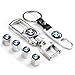 Car Wheel Tire Valve Stem Air Caps Cover and Keychain Combo Set Total 6pcs for BMW M E30 X5 Z4 X1 X3 F30 F35 320li