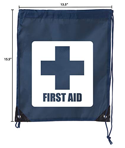 Image of Mato & Hash First Aid Backpack Drawstring Medical Bag for Emergencies or Epi Pen & Medicine - 3PK Navy CA2500FirstAid S4