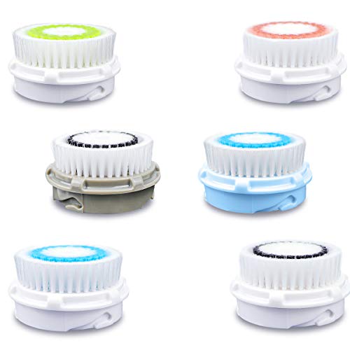 FERCAISH Multi-use Facial Cleansing Brush Head, Compatible Replacement Brush Head for Exfoliation and Deep Cleansing Facial Cleaning Tool (6 Pack)