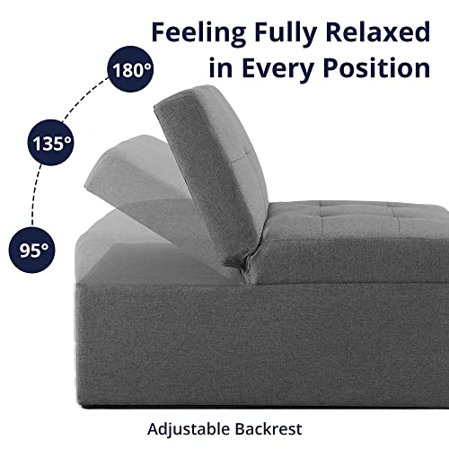 image for Cozy Castle Sleeper Chair, Convertible Chair Bed, 4 in 1 Ottoman Bed, 