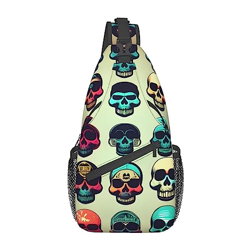 Sac à dos tendance rétro motif crâne noir unisexe sac de cours et loisirs One Size
