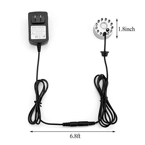 Agptek HS0056 Aluminum Mist Maker Water Fountain Pond Fogger Air Humidifier Atomizer Mini Fog Machine With 12 Color Changing Led Lights thumb #6