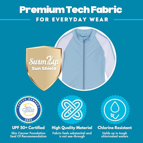 Image of SwimZip Boys' Long Sleeve Rash Guard & Swim Shorts Set - UPF 50+ Sun Protection