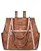FADEON Large Laptop Tote Bag for Women Designer Leather Laptop Bag Fashion Travel Backpack Purse Shoulder Handbag Brown
