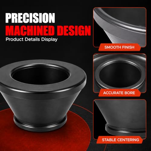Image of Wheel Balancer Cone Set, 4PCS Tire Balancing Machine Standard Taper Cones for 40mm Shaft, #45 Carbon Steel Hub Centric Adapter Kit, 1.77-5.39 Inch Hub Bore