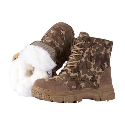 Botas De Neve De Inverno Para Homens, Camuflagem Masculina Inverno Quente Pele Forrada Botas De Neve, Botas De Caminhada Antiderrapantes Do Tempo Frio Do Inverno, Para Camping (Color : Camouflage, S