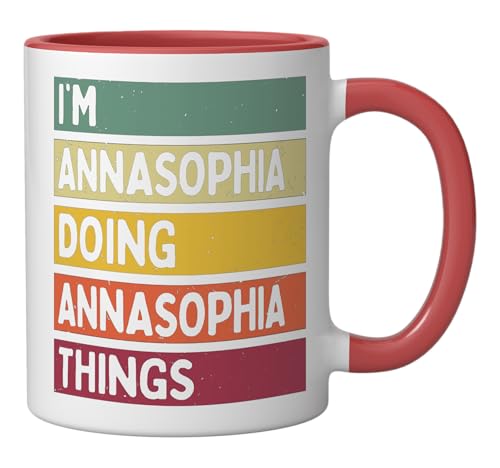Taza personalizada cerámica divertida 11 oz rojo/blanco miniatura 2