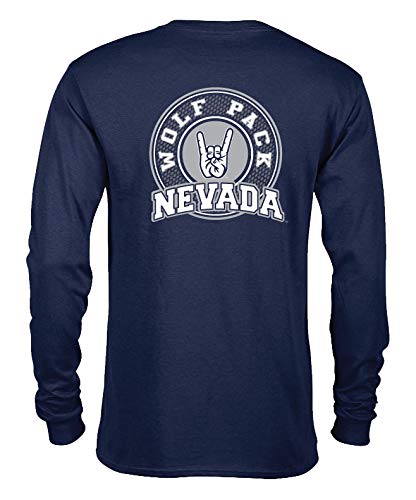 NCAA-College-Hand-Sign-Great-Seal-Long-Sleeve-T-Shirt-Nevada-Wolf-Pack-Navy-X-Large