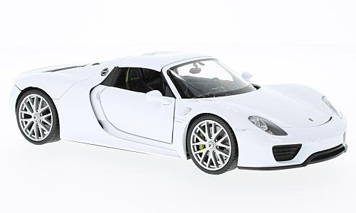 Preisvergleich Produktbild Porsche 918 Spyder, weiss, geschlossen, Modellauto, Fertigmodell, Welly 1:24