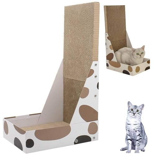 Lifetips エジプシャンマウ Egyptian Mau 猫用爪とぎ L字型 ダンボール ハウス型 爪とぎベッド ソファ風 キャットスクラッチャー 垂直水平兼用 多頭飼い対応 おしゃれ 丈夫 インテリア馴染む 2カラー ストレス解消 運動不足予防 長持