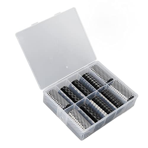 Naroote Etiqueta Engomada del Arte del Clavo del Blanco y Negro de la Tela Escocesa Pegatinas Decorativas Elegantes de la Manicura para el Hogar y el Salón, 10 Rollos ABSEspecificaciones para las