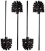 Produktbild Monster24 hochwertige stabile Edelstahl WC Bürste im 4er Set schwarz/anthrazit ca. 36 cm, Bürstenkopf austauschbar, Ersatz Toilettenbürste Klobürstenset Hygiene Klobesen Clobürste Toilet Brush
