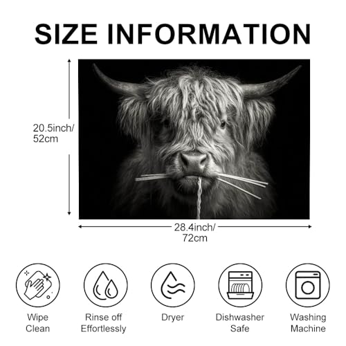 Image of Highland Cow Stove Top Cover for Electric Stove, 28.4 x 20.5 in.