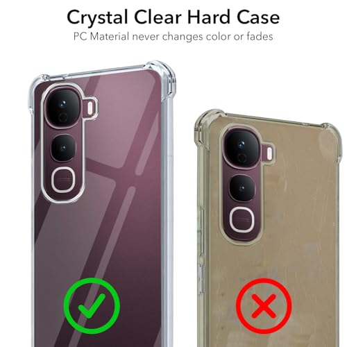 Image of Jkobi Shockproof Crystal-Clear Back Cover for Vivo Y400 Pro (Anti Yellow Case | Drop & Camera Protection | Hard Polycarbonate)