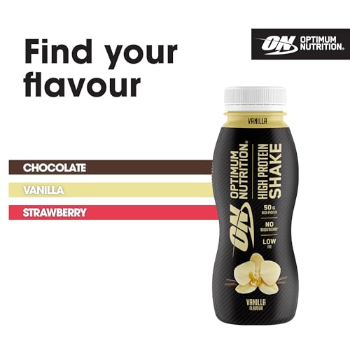ON High Protein Shake Bottles, Ready To Drink Healthy Snacks, No added sugars, low fat, Post Workout Snack for Men and Women, Vanilla Flavour, 12x500ml, Packaging may vary - Image 6