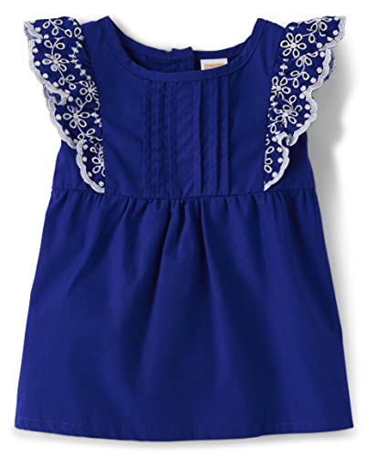 Gymboree Girls' and Toddler Flutter Sleeve Eyelet Tank Tops