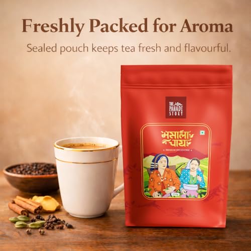 Image of Pahadi Story Premium Masala Chai Tea 250g - Authentic Indian Spiced Chai with Strong Assam CTC Tea & Natural Spices | Traditional Loose Tea for Daily Chai Lovers