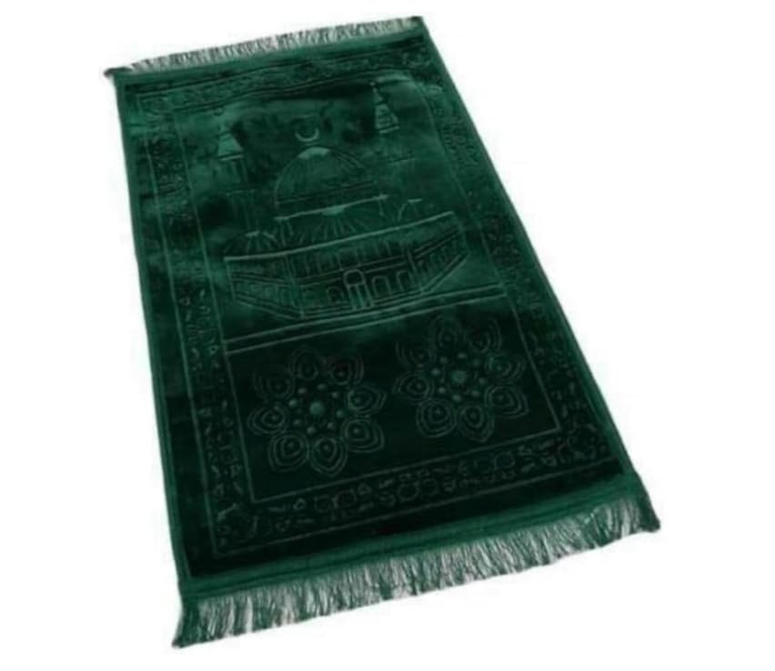 VapourOn Prayer Mat - Extra Thick Luxury Soft Padded Musallah NON-SLIP Muslim Islamic Prayer Mat Musalah Namaz Rug (120cm x 80cm) (Green)