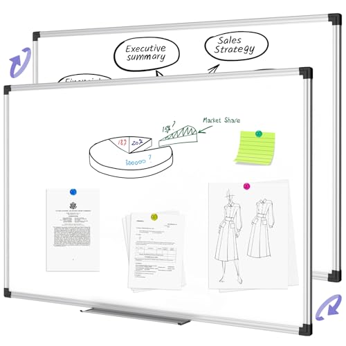 Image of XBoard Magnetic Dry Erase Board /Whiteboard, 36 X 24 Inches Double Sided White Board, Silver Aluminium Frame