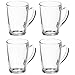 com-four® 4x Bicchiere da Tè - Tazze in Vetro con Manico - Ideale per Tè, Cioccolata Calda, Caffè e Cappuccino (04 pezzi - 315ml)