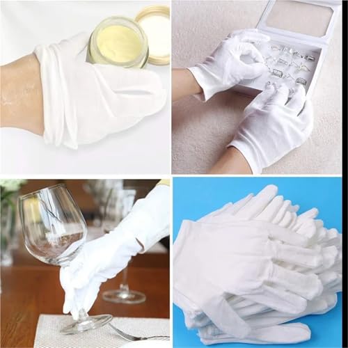 Guantes protectores blancos con tejido transpirable pack de 40 pares para mayor destreza laboral 5