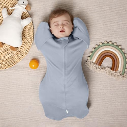 Image of MEXXI Baby Transitional Swaddle, 2 Pack Sleep Sack With Arms Up, 0.5 TOG