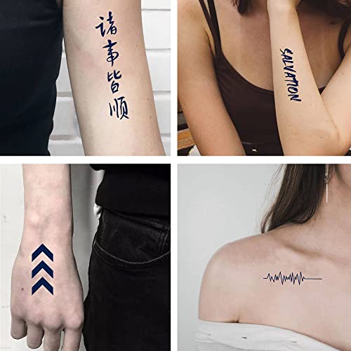 Dopetattoo 13 Sheets Lasting 1-2 Weeks Temporary Tattoo Words Word Tattoos Tattoo Letters Letter