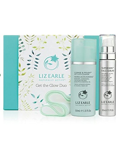 Liz Earle Get The Glow Duo Cleanse & Polish Hot Cloth Cleanser 50ml, Superskin Face Serum 30ml