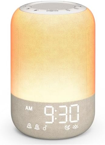 JBER Tageslichtwecker mit Sonnenaufgang, Doppel Wecker, Lichtwecker | 25 Natürliche Klänge, Bluetooth Audiowiedergabe, 12 Farben Nachttischlampe,7 Wecktöne, Schlaf‑Timer für Kinder