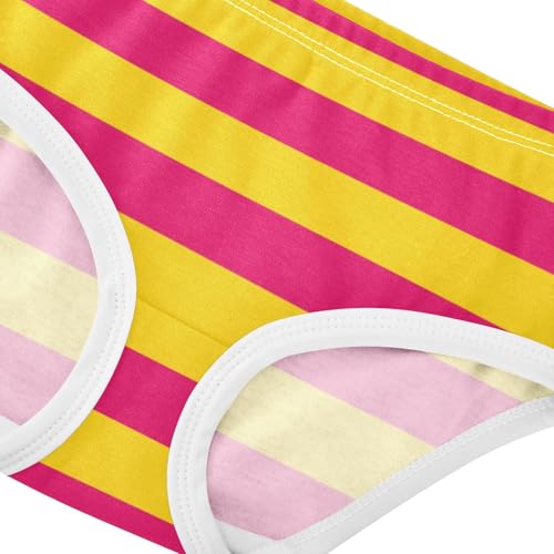 Yellow Red Stripe Toddler Girls's Underwear 2T4