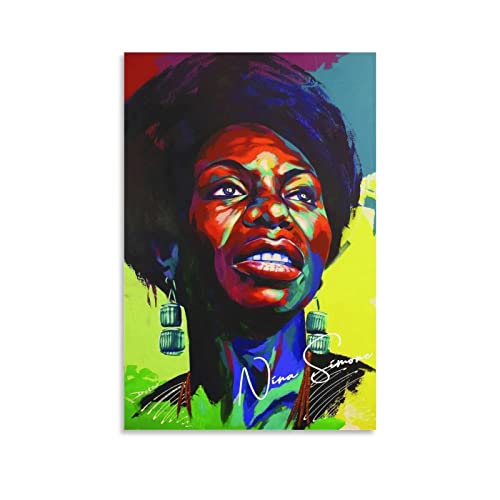 Poster Nina Simone art peinture sur toile décoration murale salle de bain