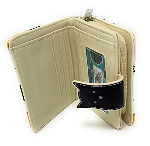 Shag Wear Kitty Cat Crowd Chic Small Animal Wallet for Women and Teen Girls Vegan Faux Leather Beige, 4.53