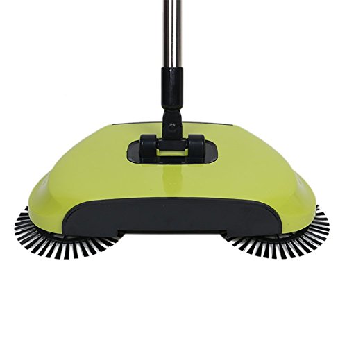 ANCOZ Huishoudelijke Sweeping Machine, Hand Push-Type Automatisch Zonder Elektriciteit Sweeper Bezem Draagbare Schoonmaakmachine 3 in 1 Stofzuigercontainer en Prullenbak