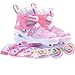 GuiPai インラインスケート インラインシューズ ローラースケート 子供用 大人 ジュニア ローラー ローラーブレード 女の子 男の子 初心者向け 通気性 耐久 安全 静音 全ウィルが光る 4サイズ調整可能 人気