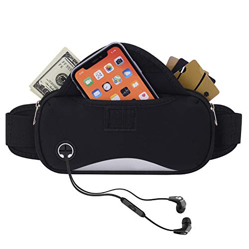 GERIINEER Riñonera Deportiva Mujer Hombre,Riñonera Cinturón Running Impermeable Bolsillos con Cierre Cremallera,per Running, Ciclismo, Fitness, Sport (Plateado)