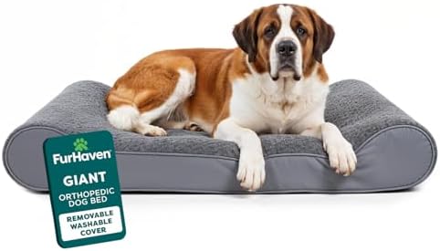 FurHaven Orthopedic Dog Bed for Large Dogs, Luxe Lounger Contour ...