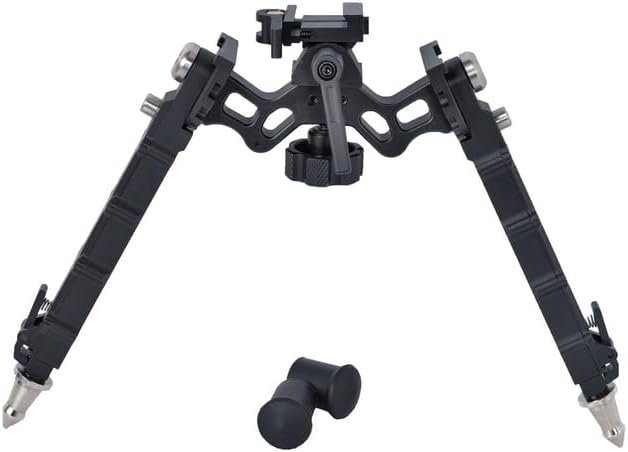 7.5-9.25” Tactical Wide Stance Rifle Bipod Pan & Cant with QD Picatinny Rail Mount Built-in Spike & Rubber feet