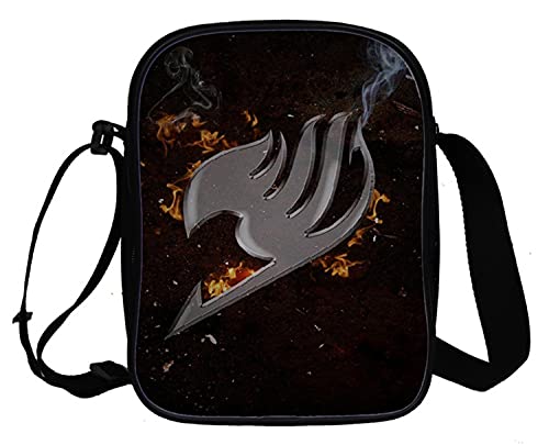 WANHONGYUE Anime Fairy Tail Sac Bandoulière Sacoche à l'Épaule Homme Femme Besace Sac de Messager Petit Sac à Main de Voyage Sport 1049/23
