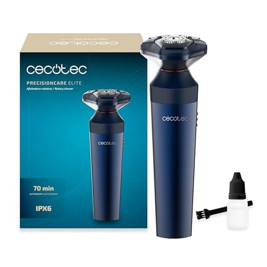 Cecotec Afeitadora Rotativa PrecisionCare Elite. Autonomía 70 minutos, Cuchillas de Acero Inoxidable, Resistente al Agua IPX6, Uso Diario o de Viaje, Rendimiento Potente y Eficiente, 7200rpm