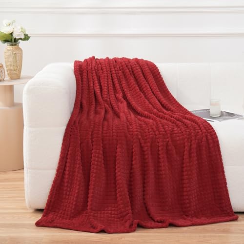 Puncuntex Red Fleece Throw Blanket