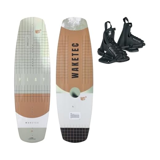 WAKETEC Wakeboard-Set Play mit OnSet Bindung, Package für Anfänger und Fortgeschrittene, 134 cm 139 cm, leicht zu fahren, Körpergewicht 40-85 kg, Kinder Erwachsene Einsteiger, Größe:L-XL, Länge:139 cm