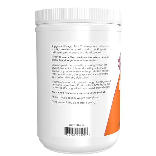 Image of NOW Foods Supplements,Brewer's Yeast Powder with Naturally Occurring Protein and B-Vitamins,1-Pound,(Pack of 2)