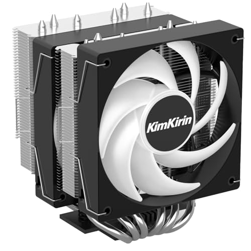 Image of KIMKIRIN CPU Air Cooler with 6X 6mm Copper Heat Pipes, 2X 120mm Fan for Intel LGA 1851, 1700, 1200 and AM4, AM5 CPU Socket