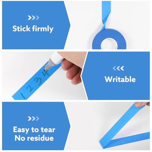 Image of Blue Painters Tape 1 Inch Wide, 10 Pack Blue Painters Masking Tape Bulk for Wall Painting Edges Trimming, 1 Inch X 55 Yards X 10 Rolls(550Yards Tatol)