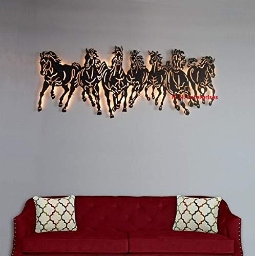 H. N. Enterprises - Indian Handmade metal wall decor metal wall hanging metal wall decor Modern Ancient Look Multi Color Square Frame Musician Men Set of 4 for Wall Mounted and Hanging for Home & Office (12-Inch, Multicolor)