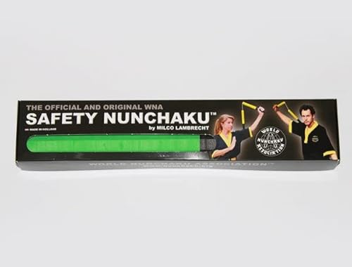 World Nunchaku Association - Official Safety Nunchaku - Foam Training Nunchucks with Cord (Junior, Green)